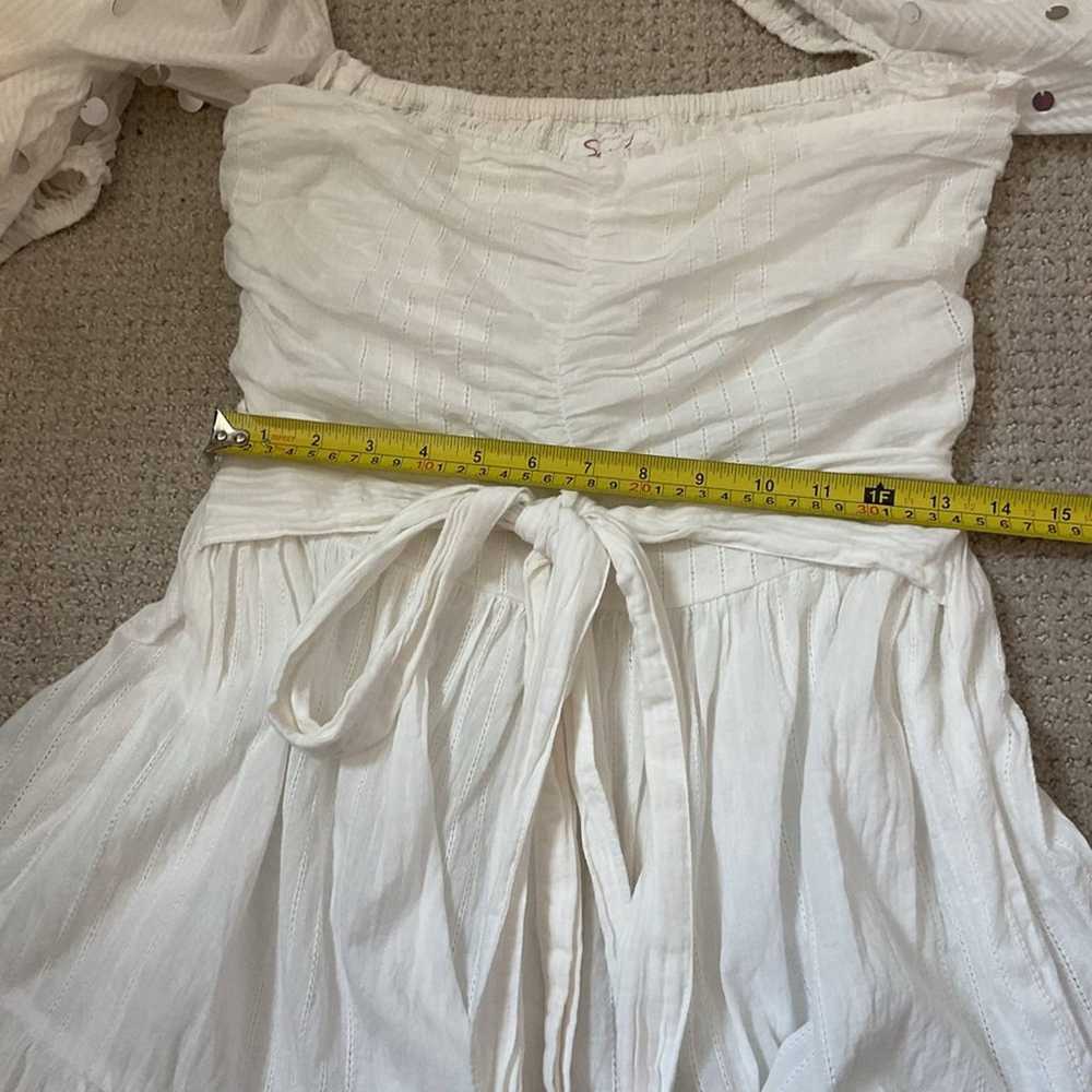 Sundress Alana White Sequin Puff Sleeve Mini Dres… - image 10