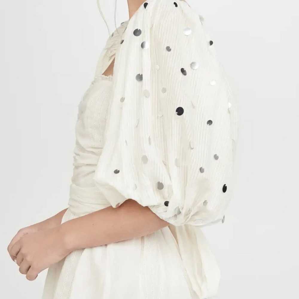 Sundress Alana White Sequin Puff Sleeve Mini Dres… - image 2