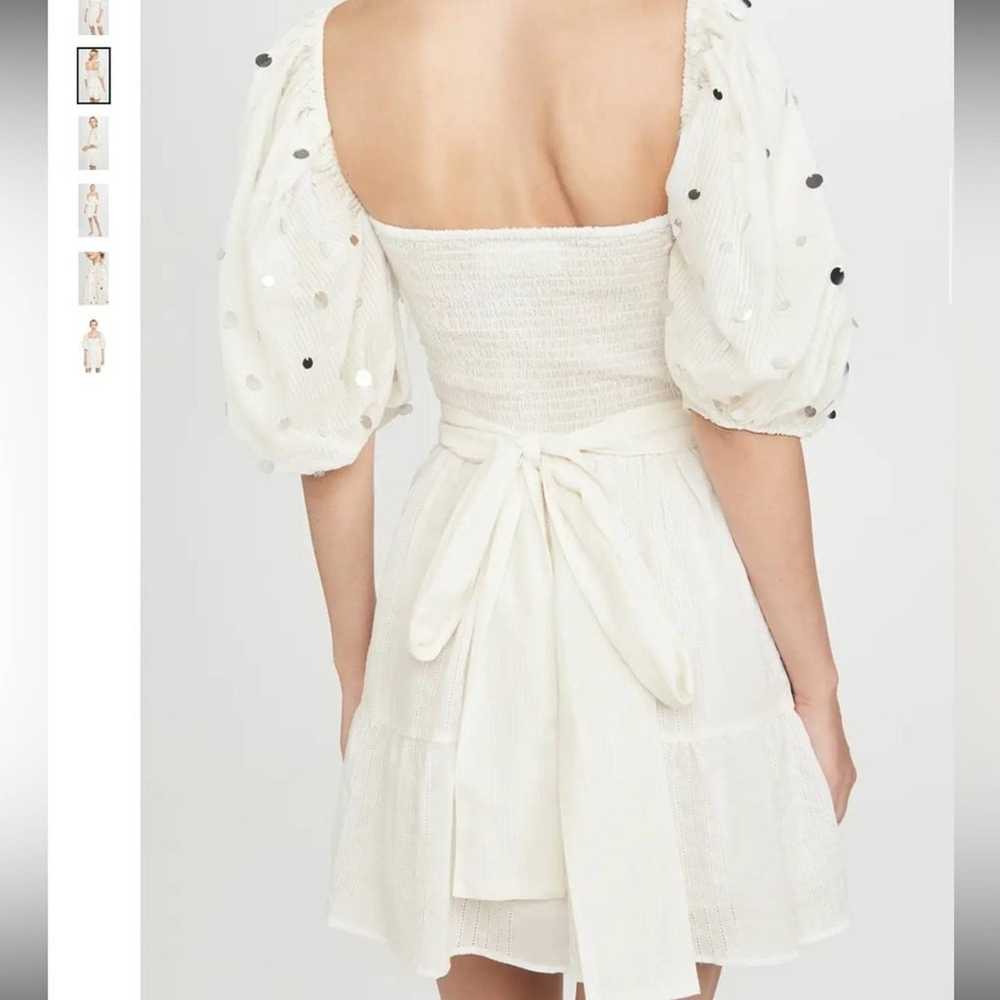 Sundress Alana White Sequin Puff Sleeve Mini Dres… - image 3