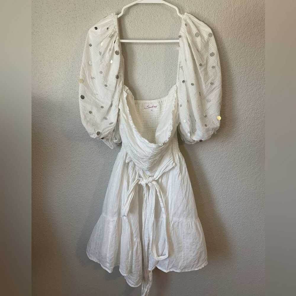 Sundress Alana White Sequin Puff Sleeve Mini Dres… - image 4