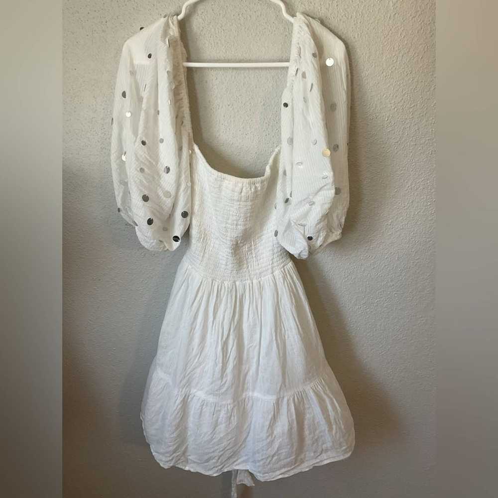 Sundress Alana White Sequin Puff Sleeve Mini Dres… - image 5