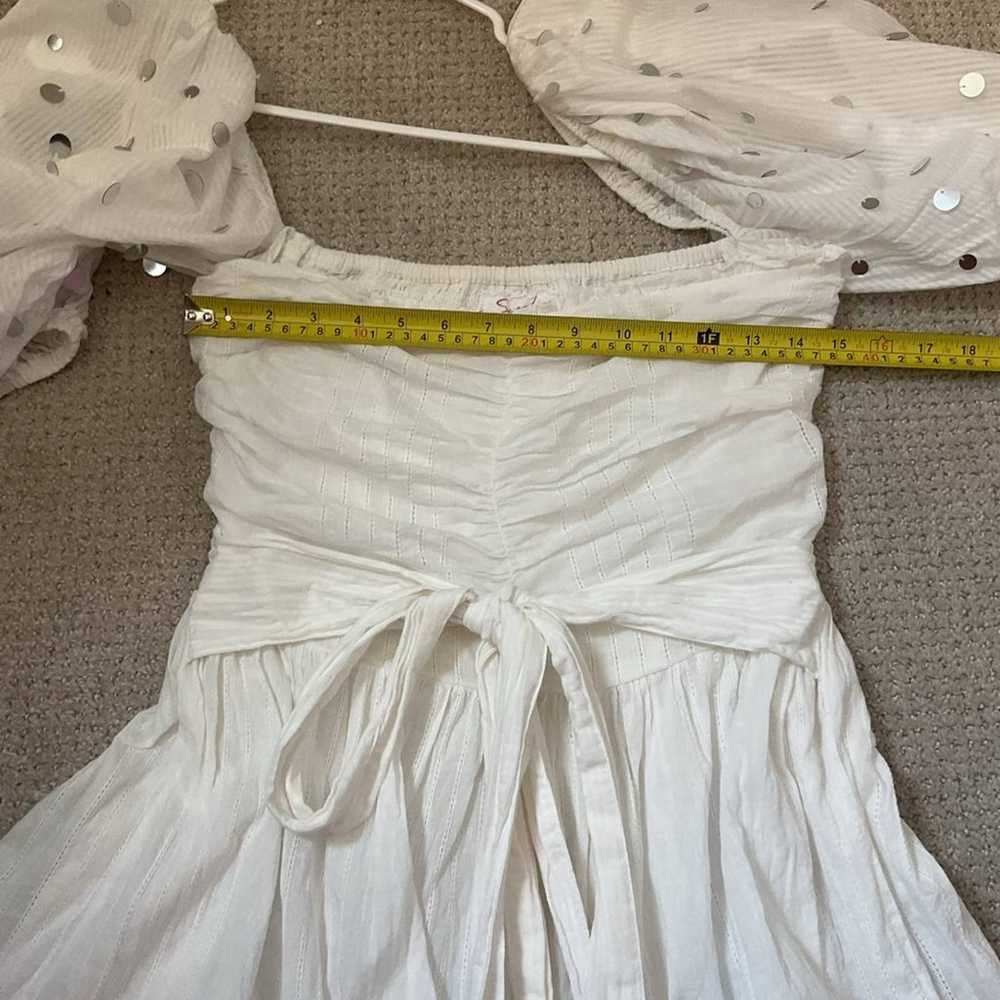 Sundress Alana White Sequin Puff Sleeve Mini Dres… - image 9