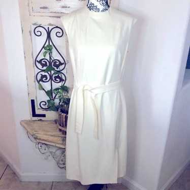 Lauren Ralph Lauren cream belted sheath dress - image 1