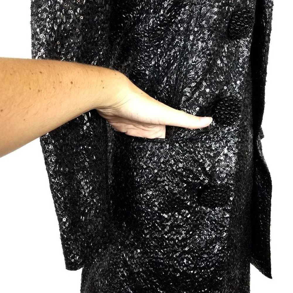 ECCOCI Black Sequin Sheath Dress & Jacket 2 Piece… - image 5