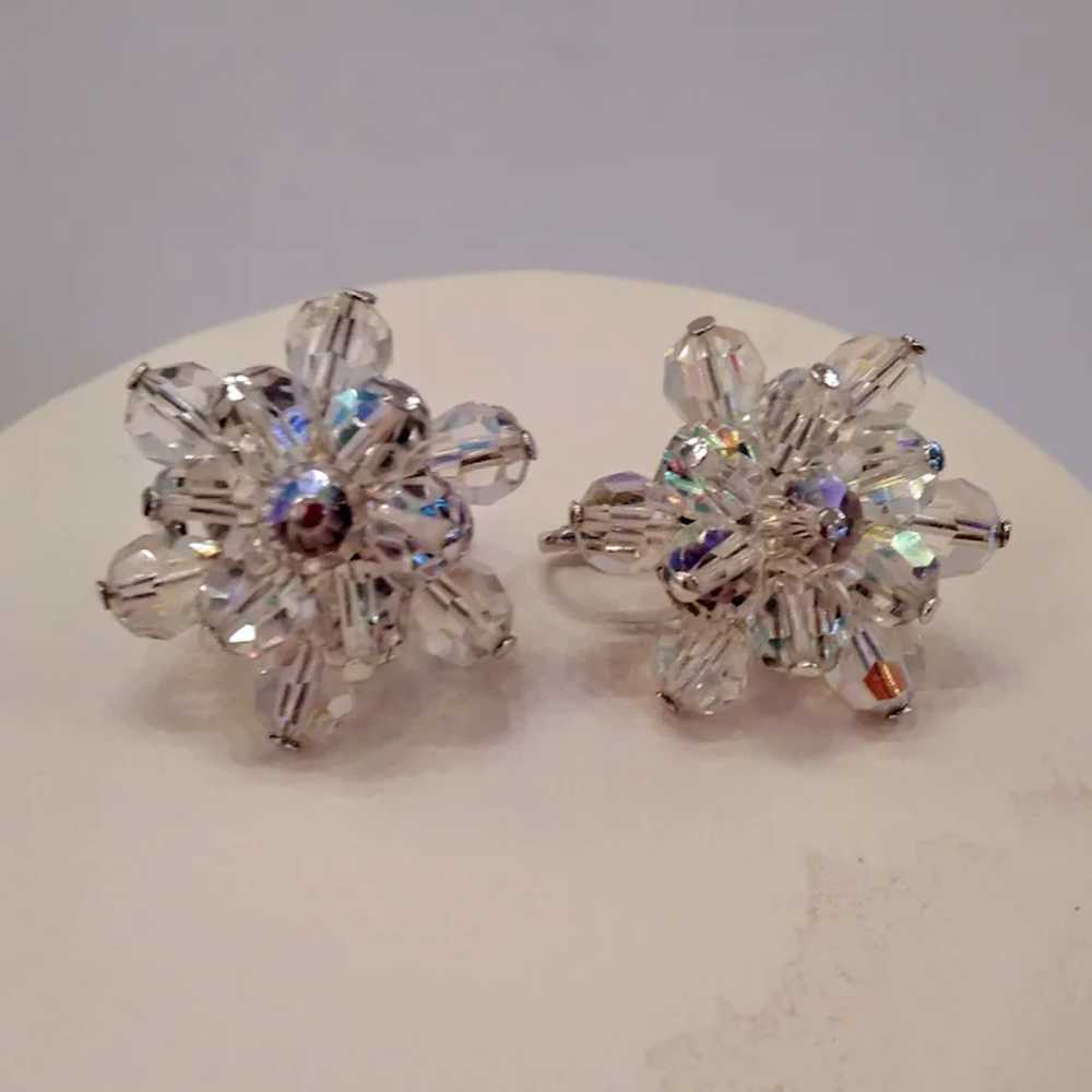 Vendome Clear Crystal Earrings - Vintage Mid-Cent… - image 4