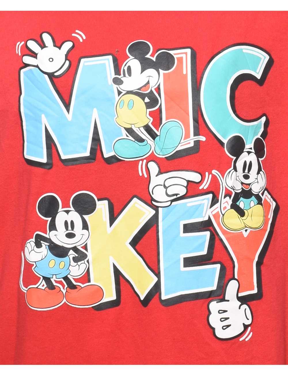 Disney Mickey Mouse Red & Light Blue 1990s Cartoo… - image 3