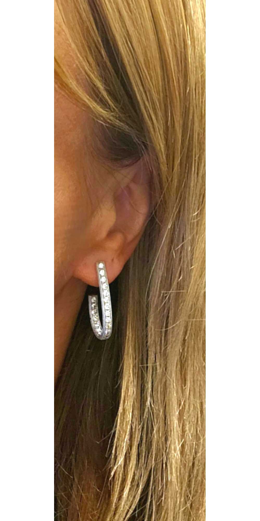 Bespoke 14ct White Gold Diamond Earrings - image 4