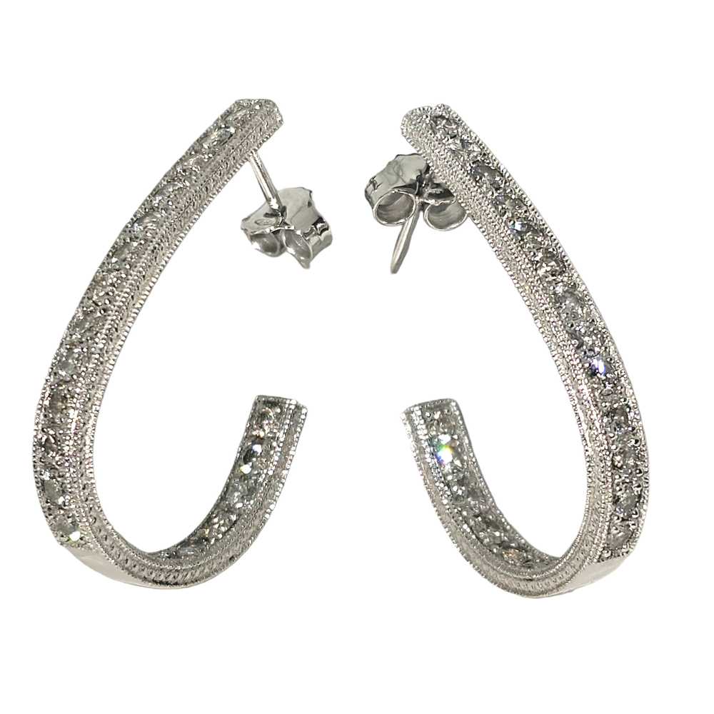 Bespoke 14ct White Gold Diamond Earrings - image 5