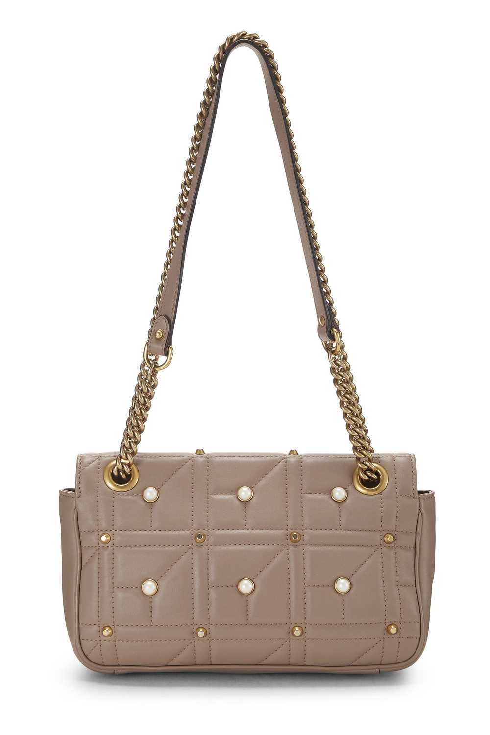 Pink Leather & Faux Pearl GG Marmont Shoulder Bag… - image 4