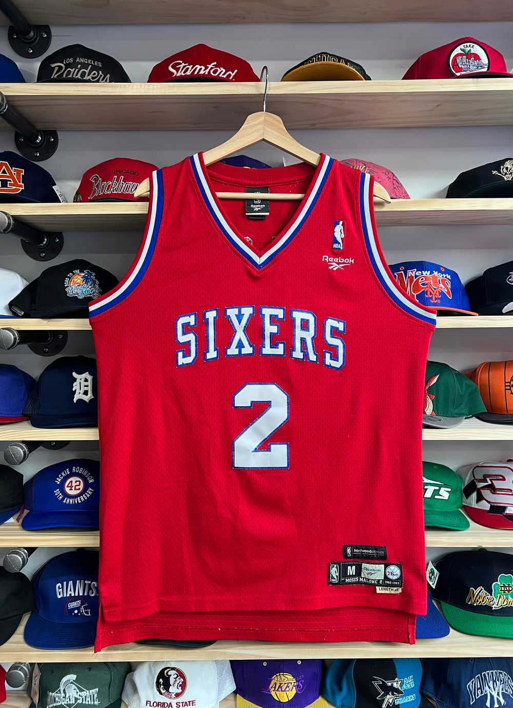 Vintage Reebok Hardwood Classics Sixers Moses Mal… - image 1