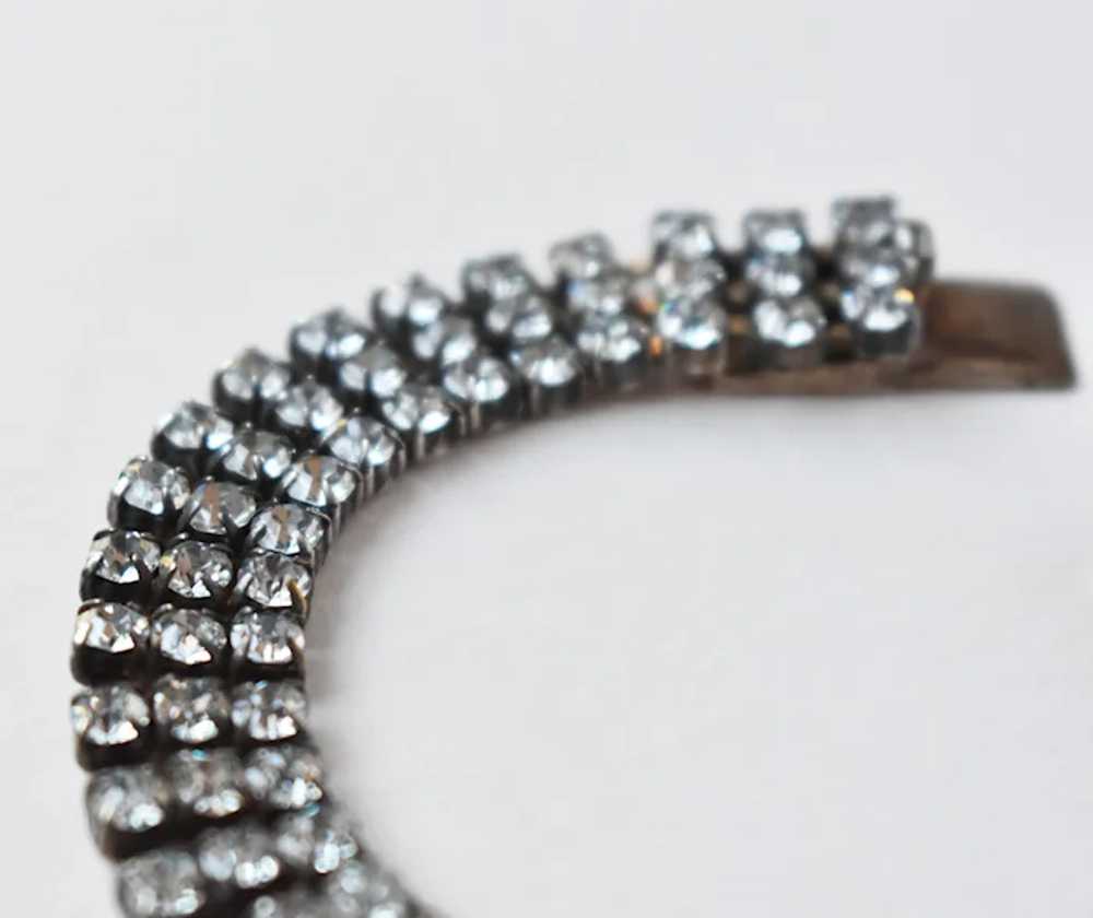 Wide rhinestone bracelet 835 silver, fancy accent… - image 2