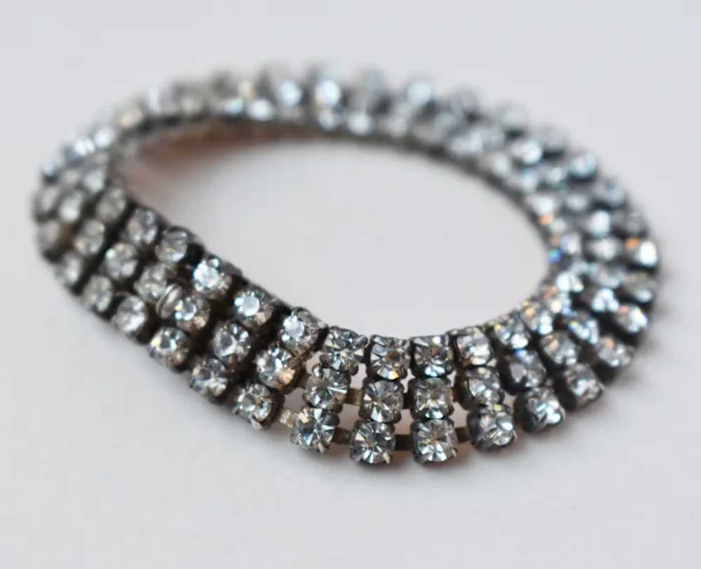 Wide rhinestone bracelet 835 silver, fancy accent… - image 7