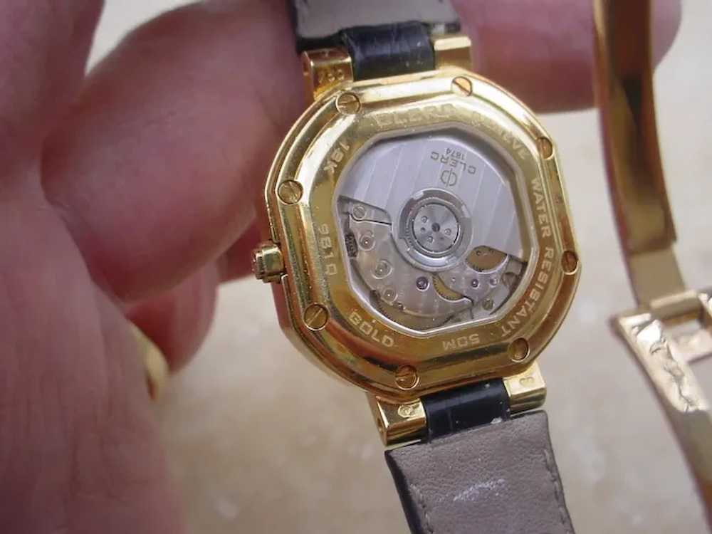Clerc Geneve 18K Gold Ladies Watch, Diamond Bezel… - image 11
