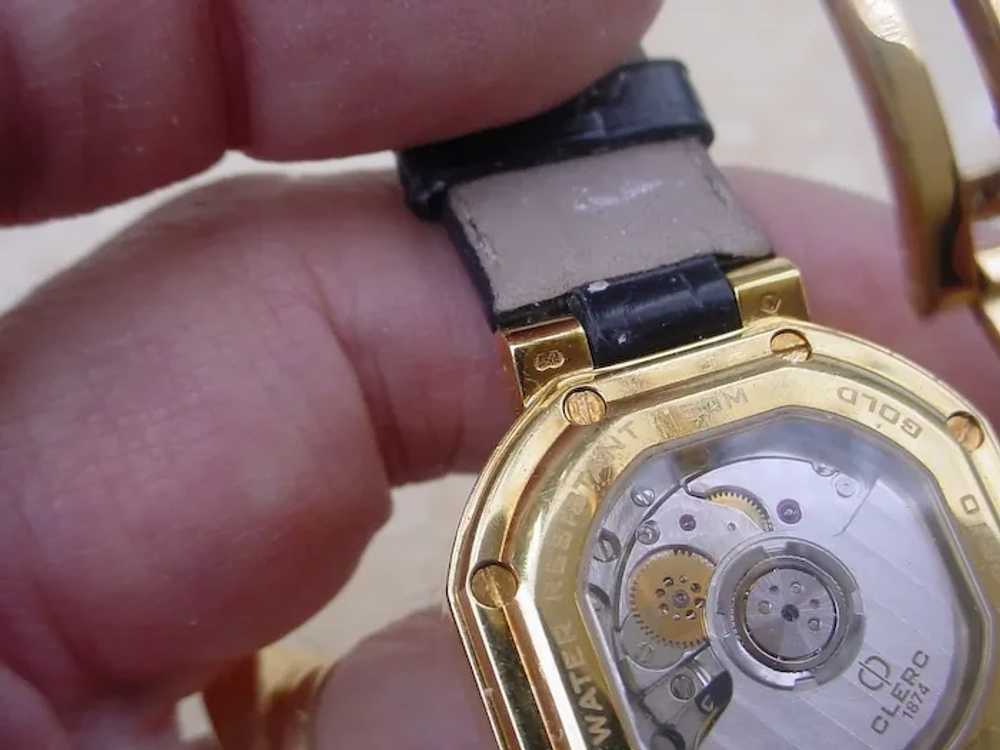 Clerc Geneve 18K Gold Ladies Watch, Diamond Bezel… - image 12
