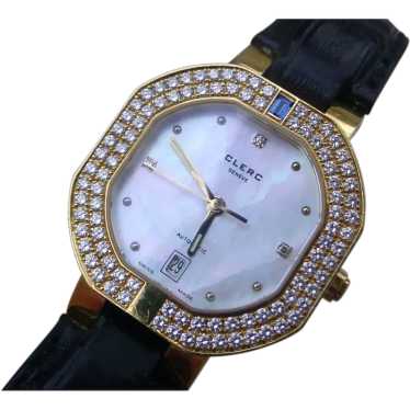 Clerc Geneve 18K Gold Ladies Watch, Diamond Bezel… - image 1