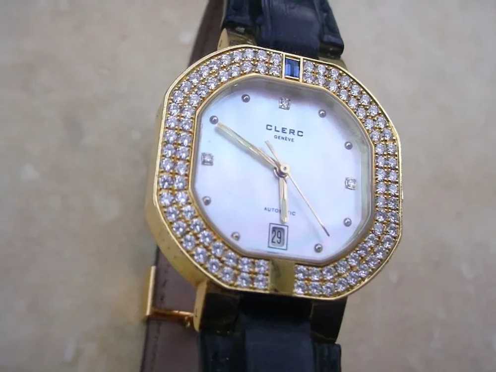 Clerc Geneve 18K Gold Ladies Watch, Diamond Bezel… - image 3