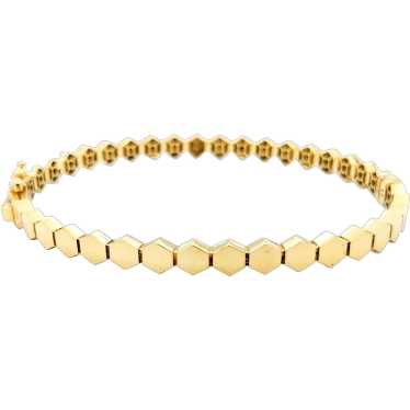 Unique Hexagon Link Bangle Bracelet In Yellow Gold - image 1