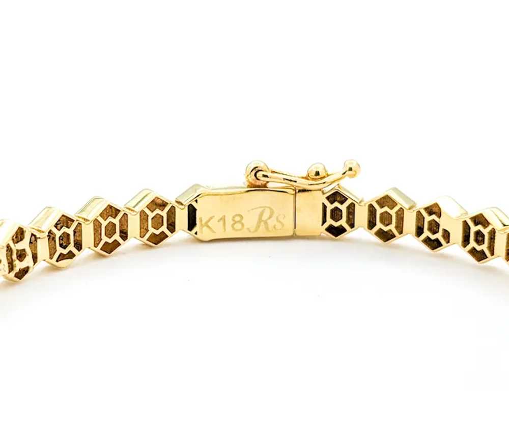 Unique Hexagon Link Bangle Bracelet In Yellow Gold - image 5