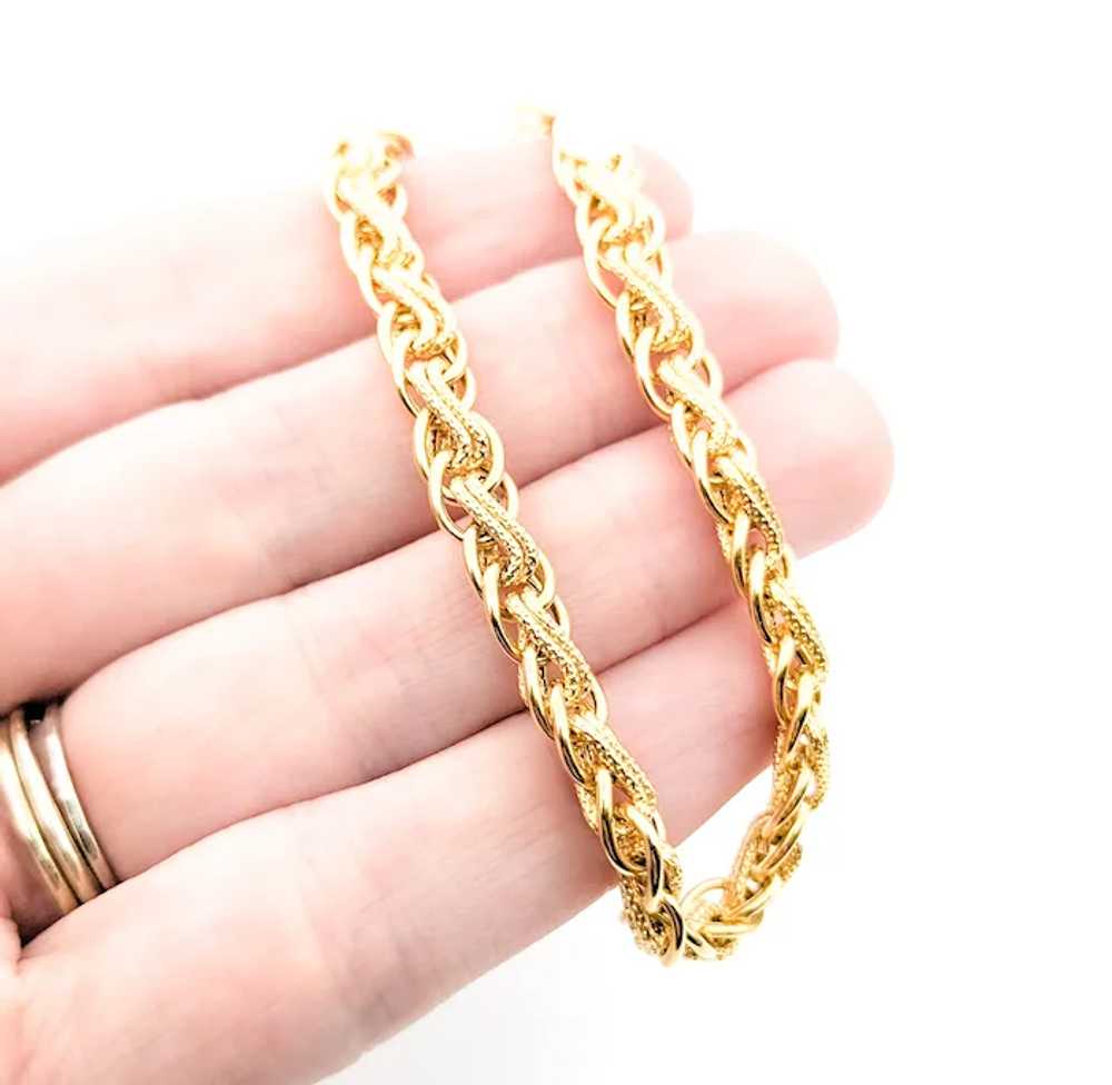 Braided Link Design Bracelet In Yellow Gold - image 2