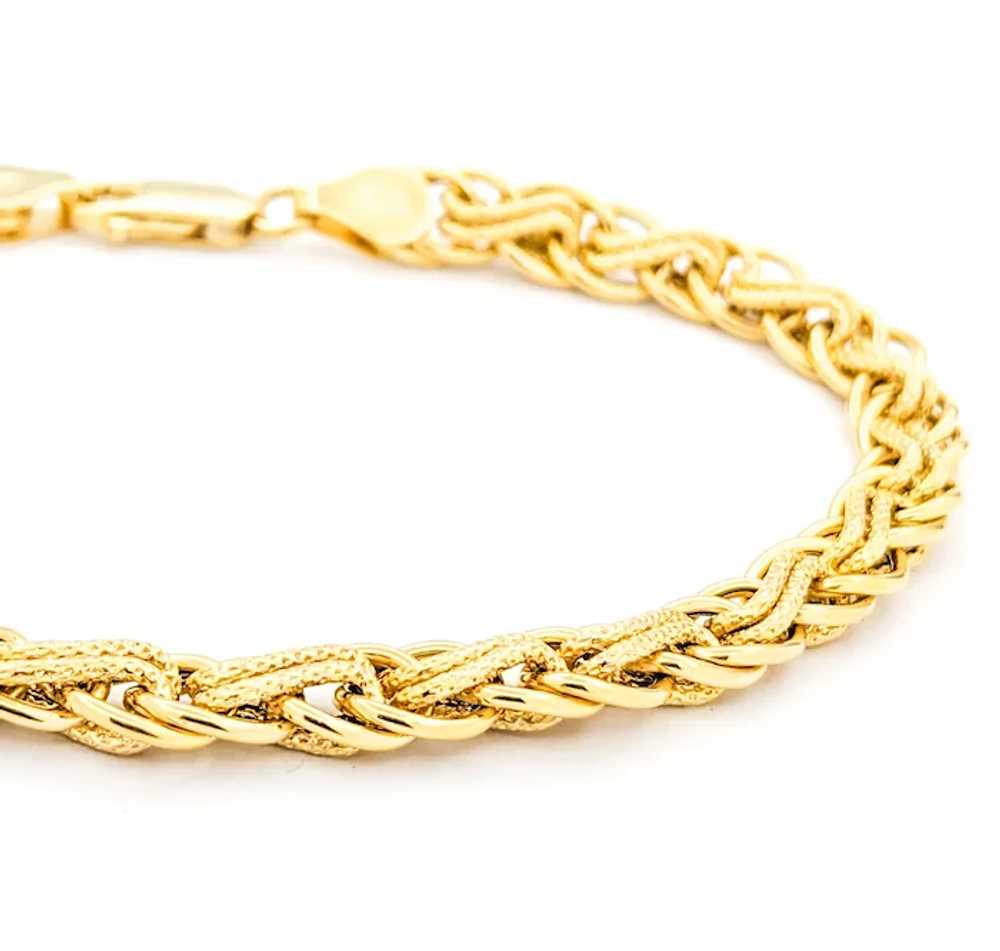 Braided Link Design Bracelet In Yellow Gold - image 3