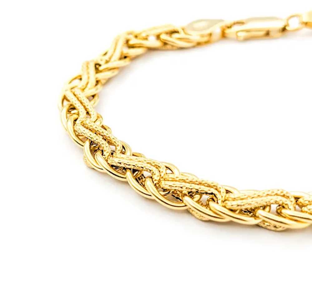 Braided Link Design Bracelet In Yellow Gold - image 5