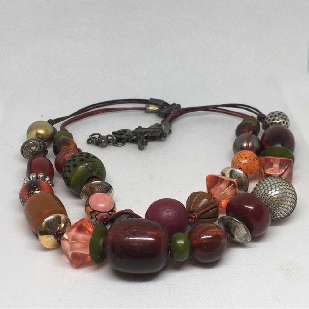 Vintage Chico’s Lucite And Metal Beaded Necklace,… - image 6