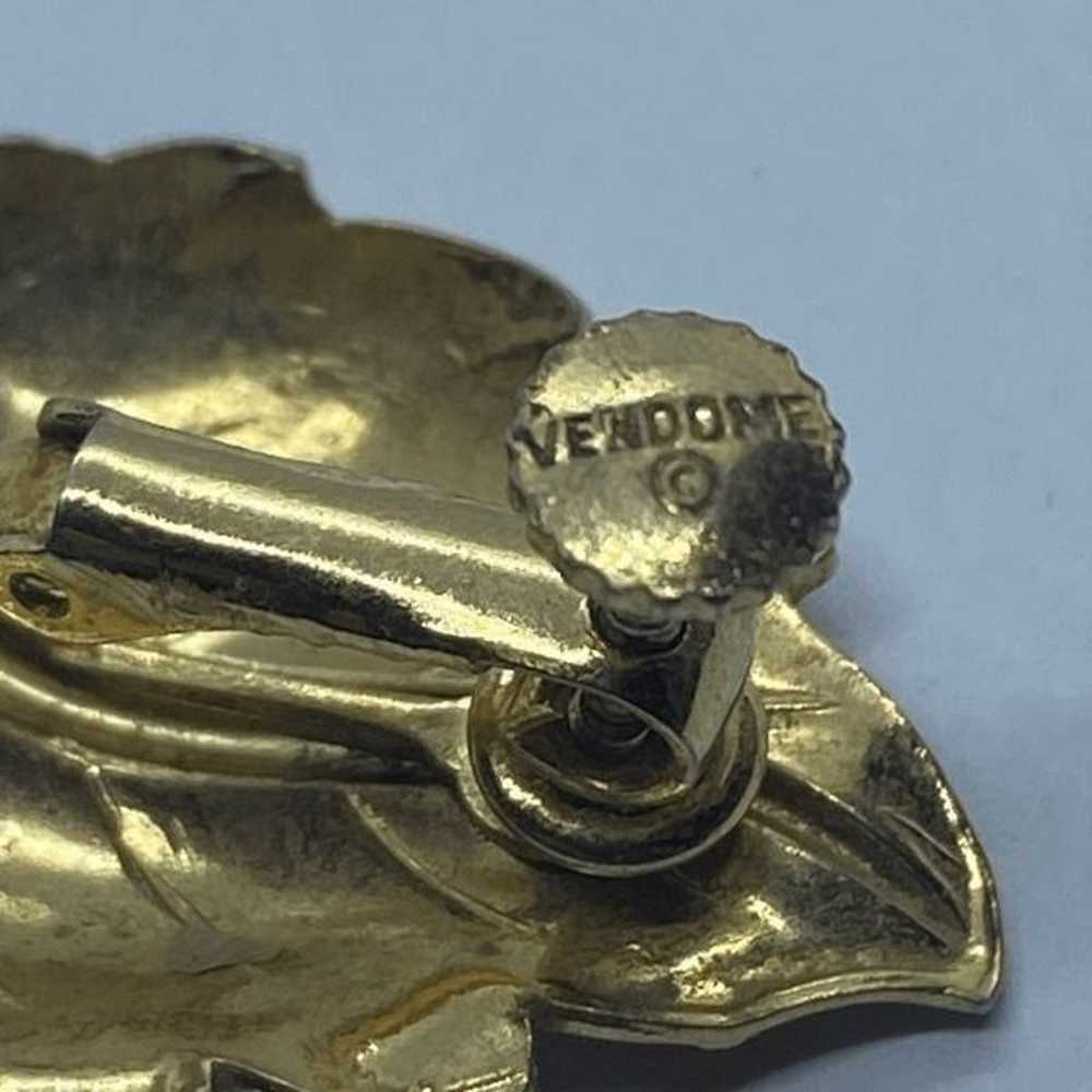 Vendome Signed Vintage Gorgeous Gold Tone Leaf Sh… - image 6