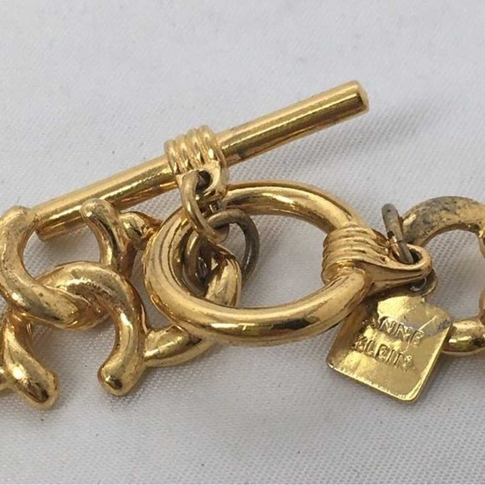 Vintage Anne Klein Gold Intricate Link Necklace - image 3
