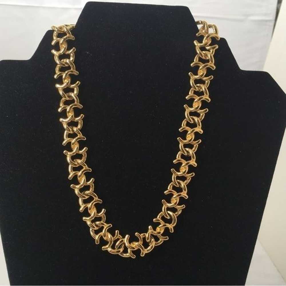 Vintage Anne Klein Gold Intricate Link Necklace - image 6