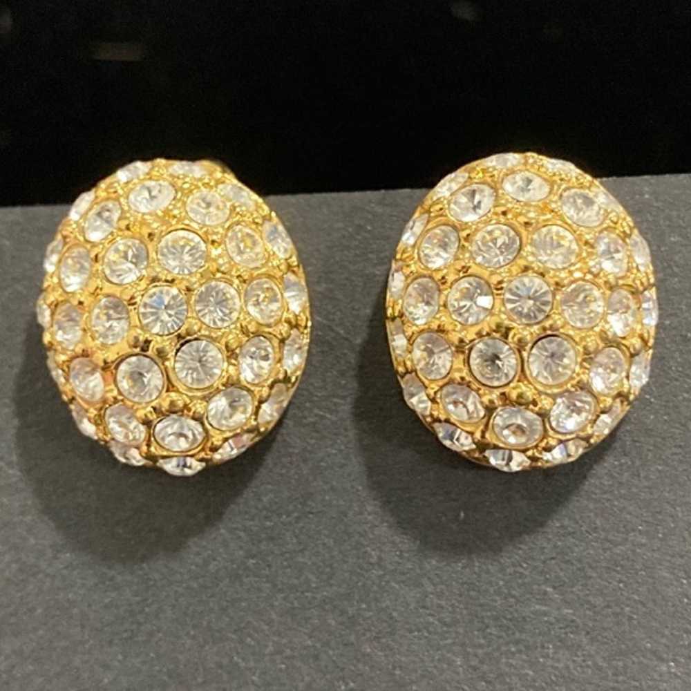 SWAROVSKI gold tone Crystal clip on earrings - image 1