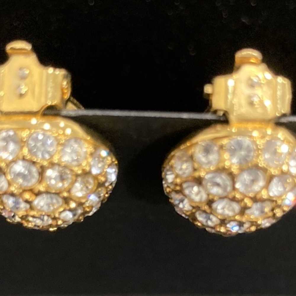SWAROVSKI gold tone Crystal clip on earrings - image 3