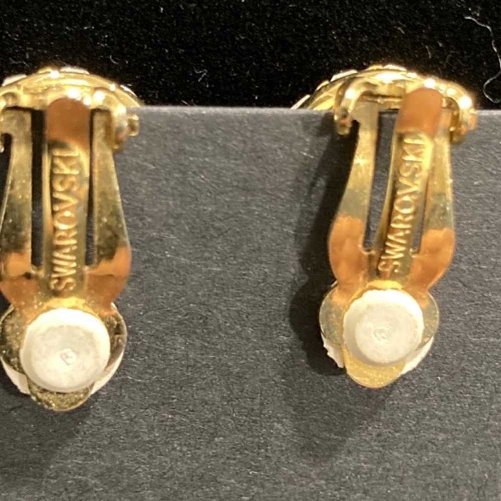 SWAROVSKI gold tone Crystal clip on earrings - image 4