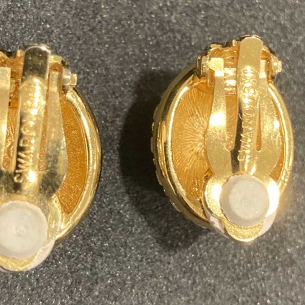SWAROVSKI gold tone Crystal clip on earrings - image 5
