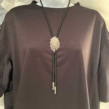 Necklace bolo tie rhinestones - image 1