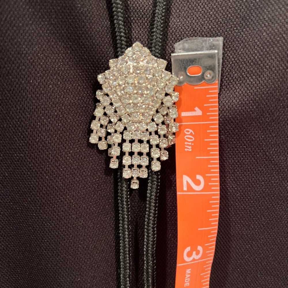 Necklace bolo tie rhinestones - image 6