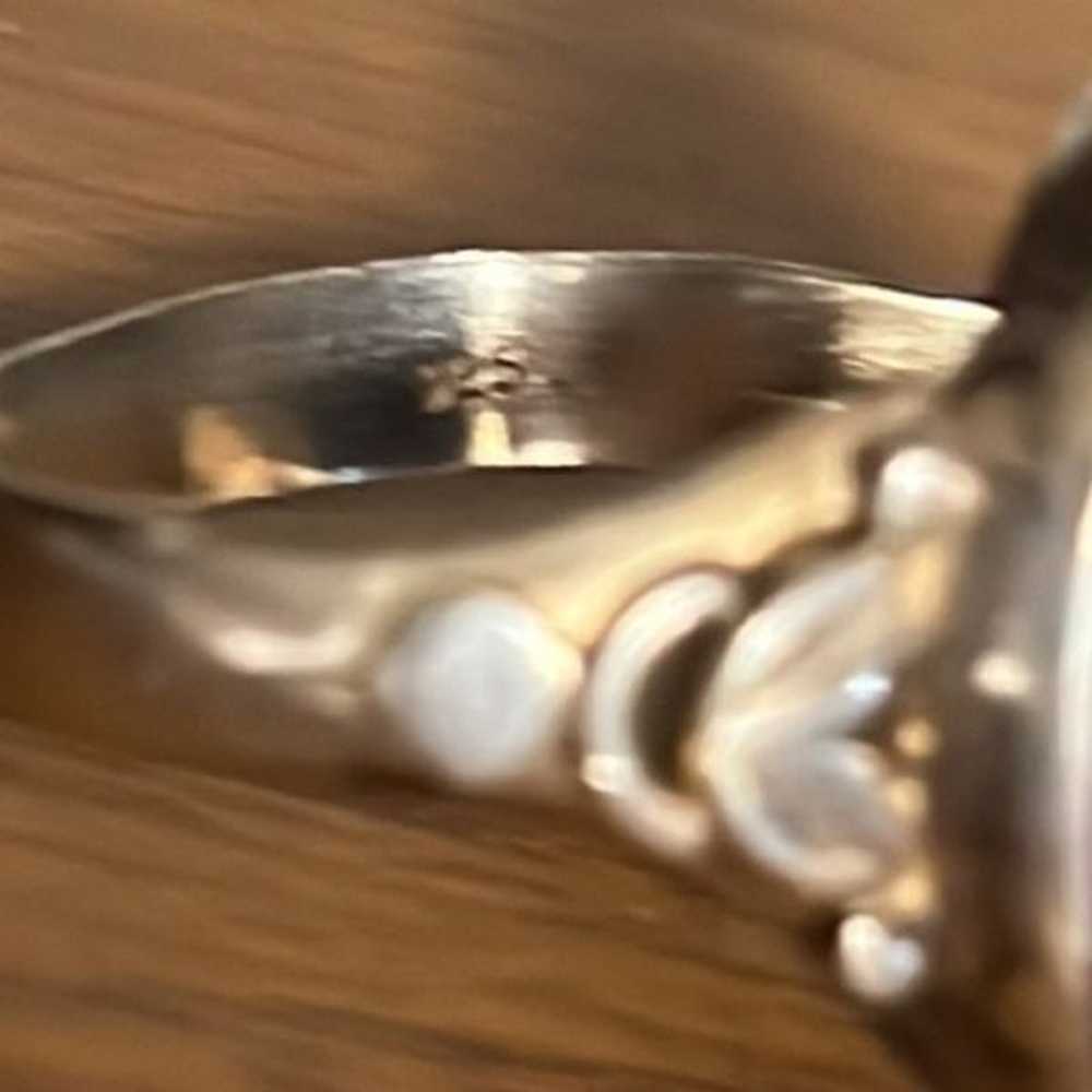925 Sterling Silver Round Shape Leaf Detail Purpl… - image 7