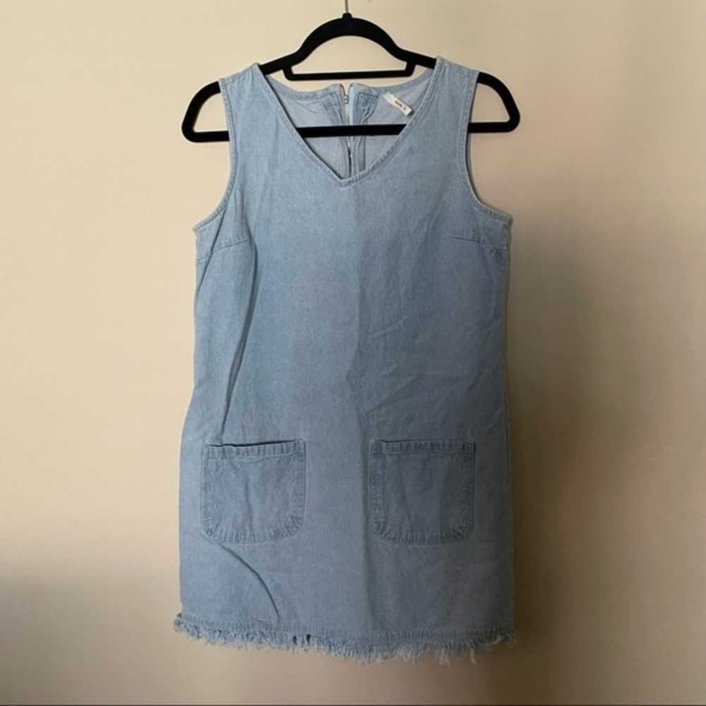 Vintage Y2K Light Wash Denim Mini Dress - image 1