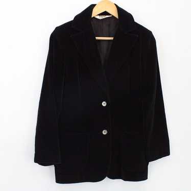 Vintage Koret Velour Coat Jacket Womens Black But… - image 1
