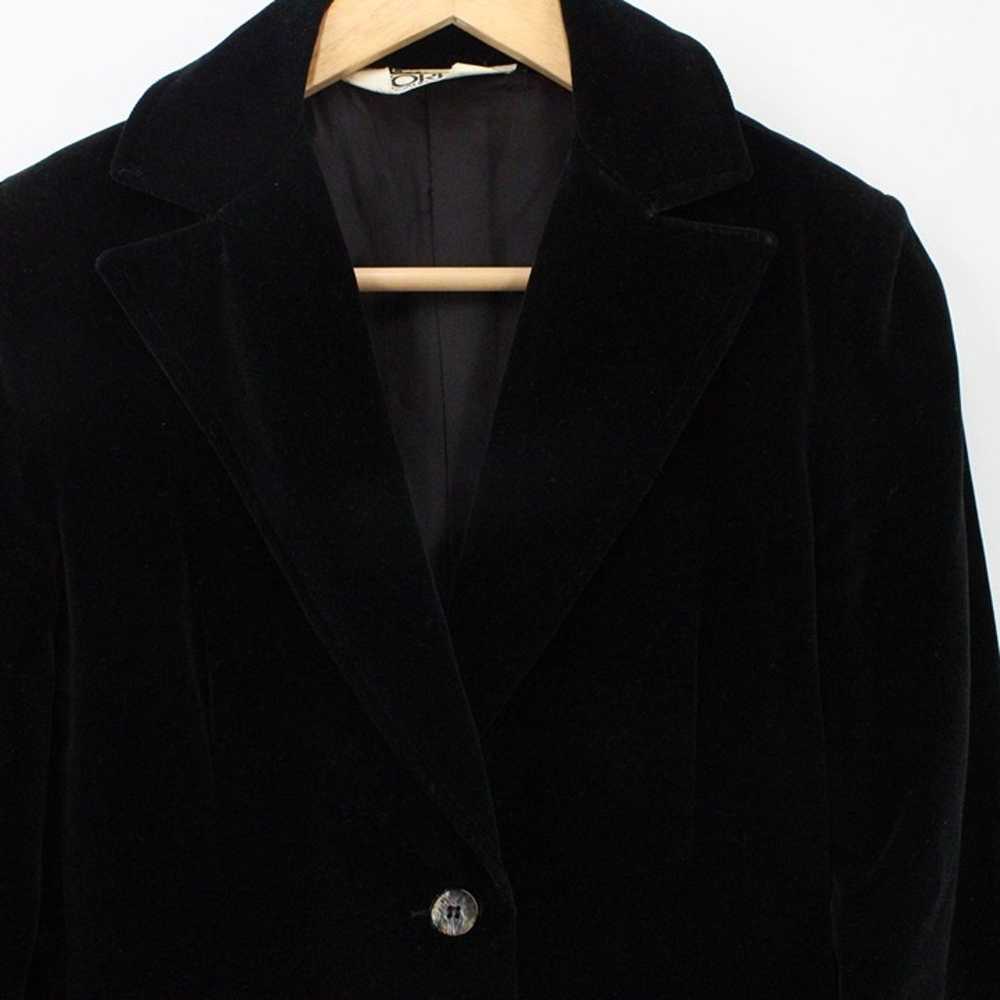 Vintage Koret Velour Coat Jacket Womens Black But… - image 2