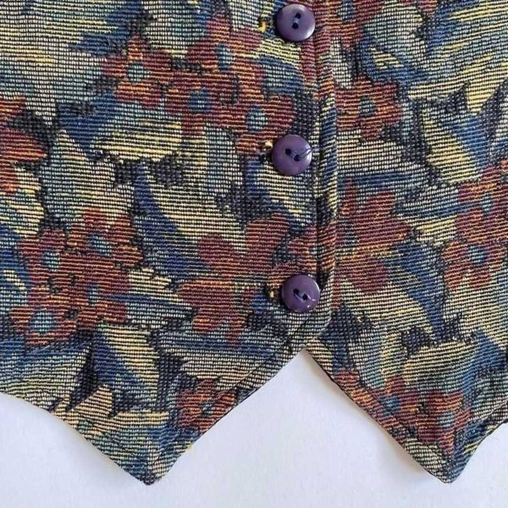 Vintage floral tapestry vest - image 4