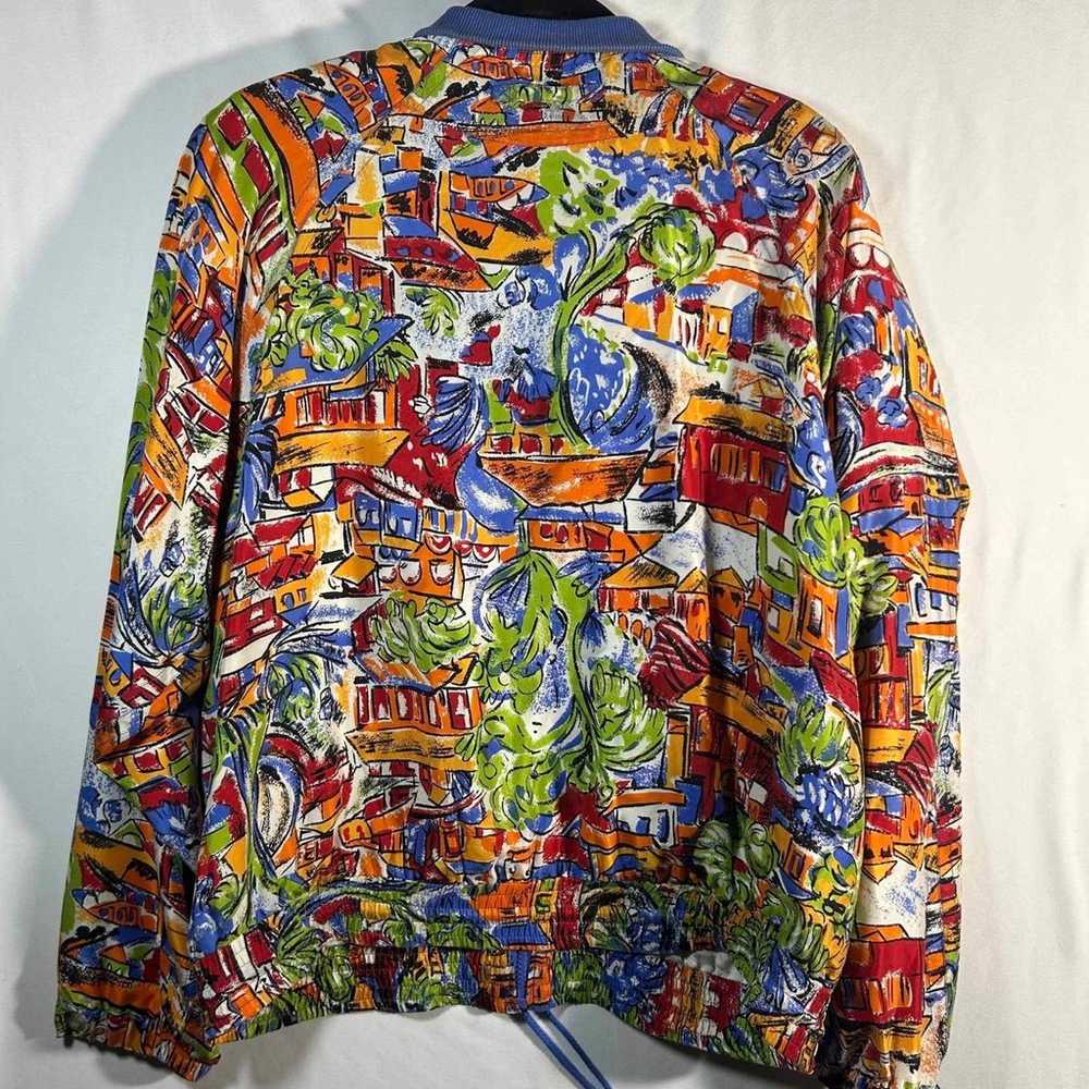 Kriss Kross Retro 100% Silk Jacket Coat Mix print… - image 2
