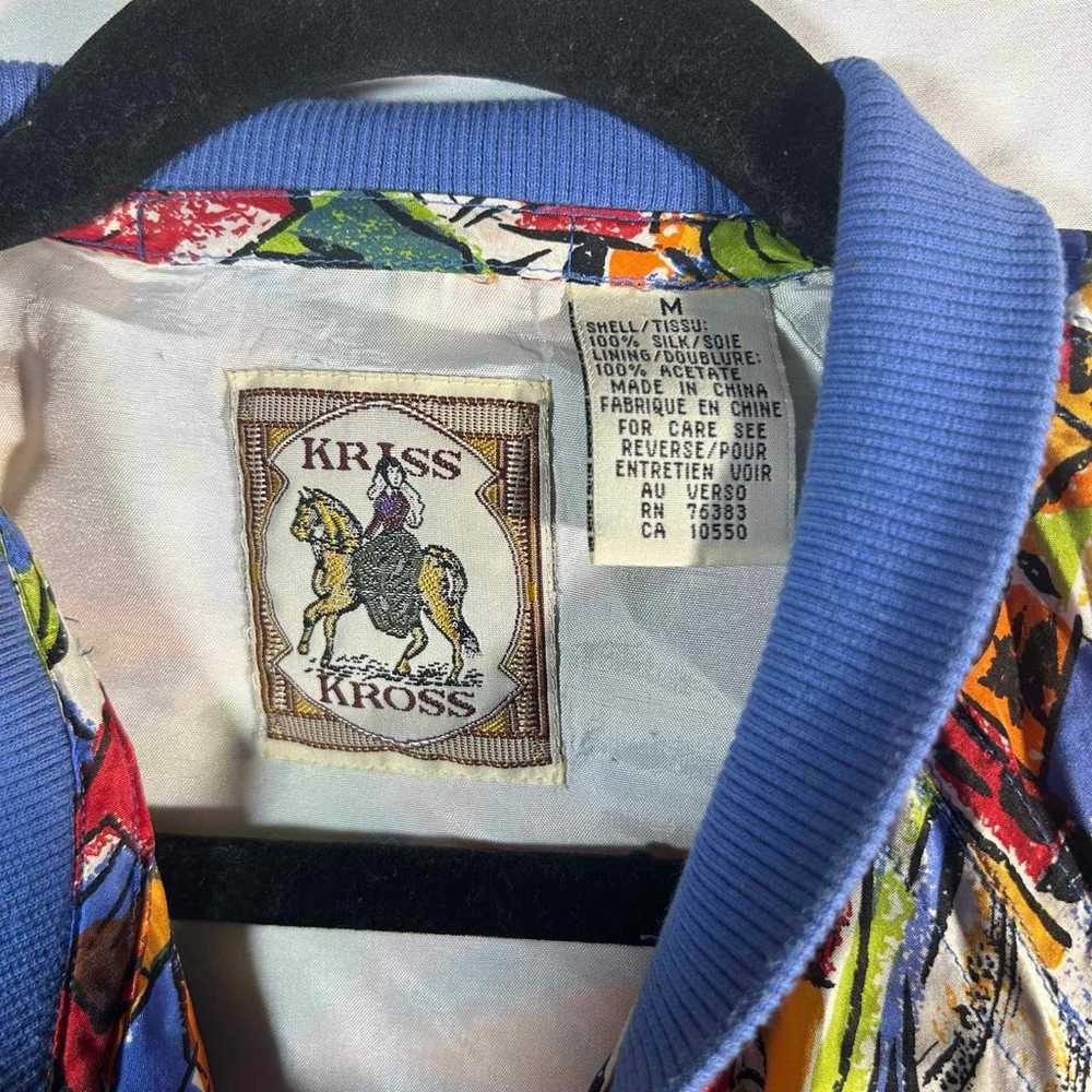 Kriss Kross Retro 100% Silk Jacket Coat Mix print… - image 3