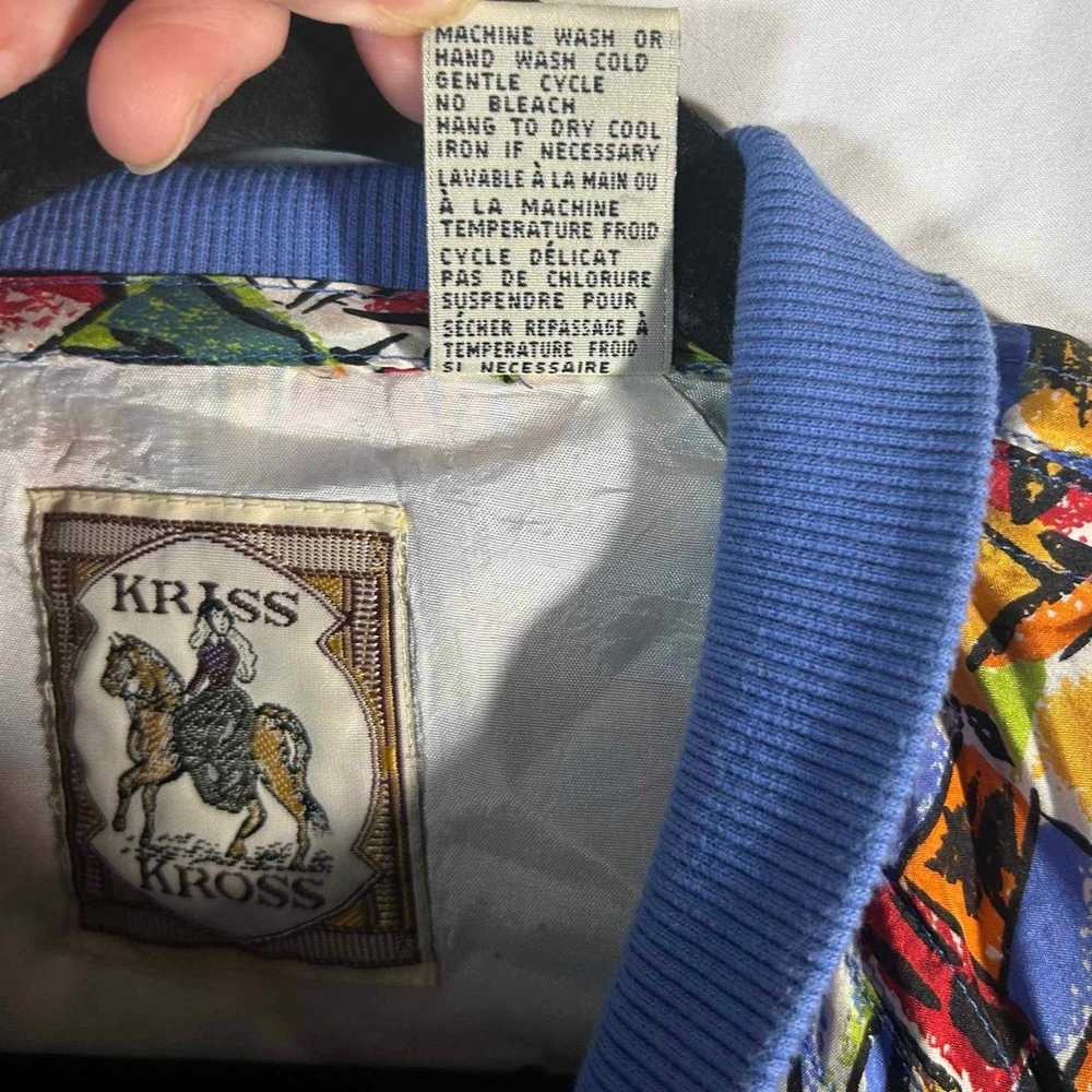 Kriss Kross Retro 100% Silk Jacket Coat Mix print… - image 4