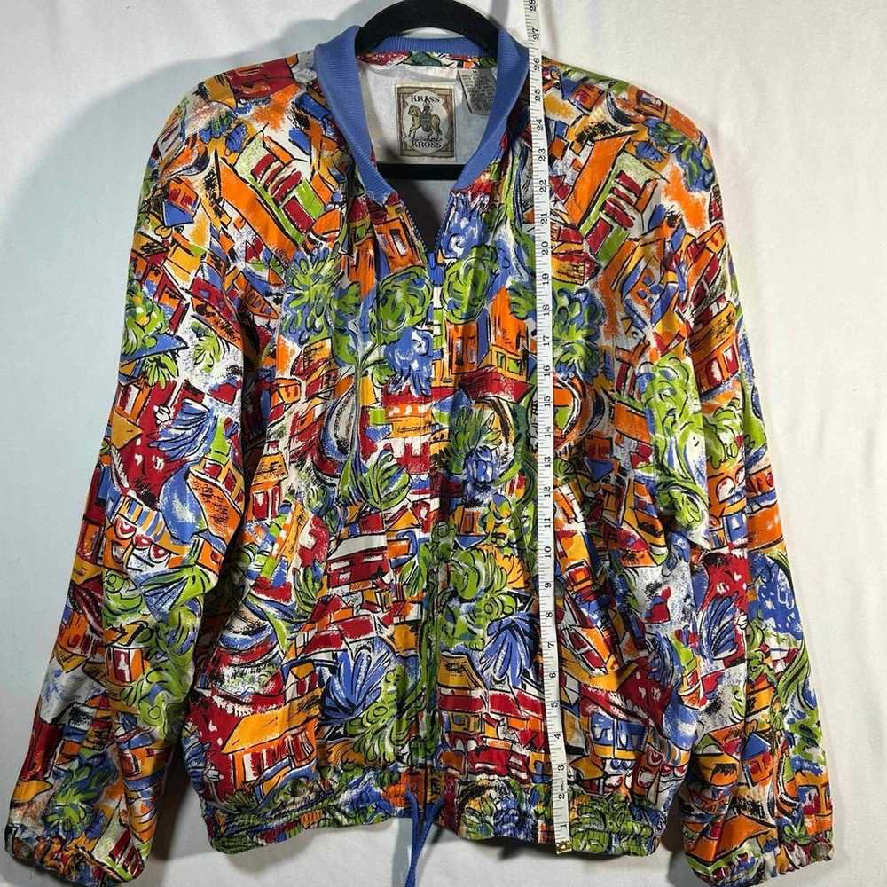 Kriss Kross Retro 100% Silk Jacket Coat Mix print… - image 6