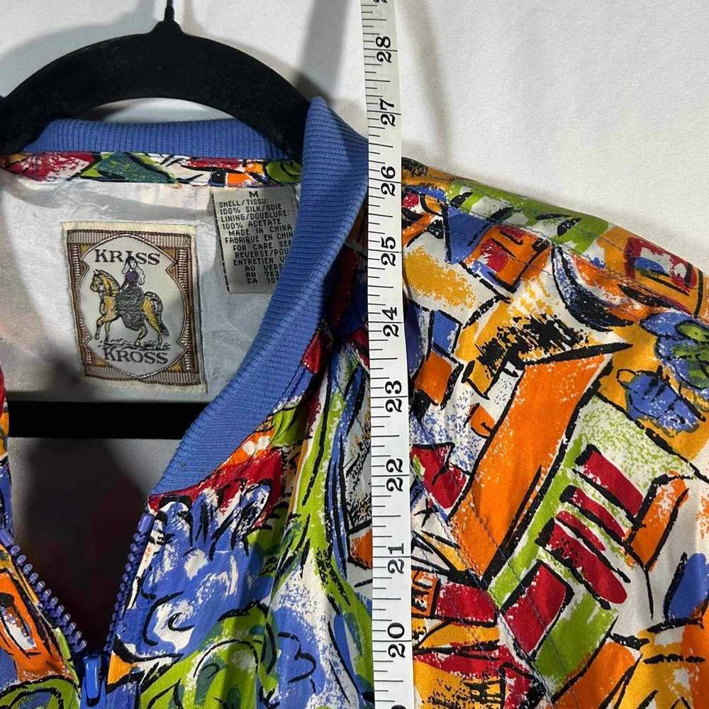 Kriss Kross Retro 100% Silk Jacket Coat Mix print… - image 8