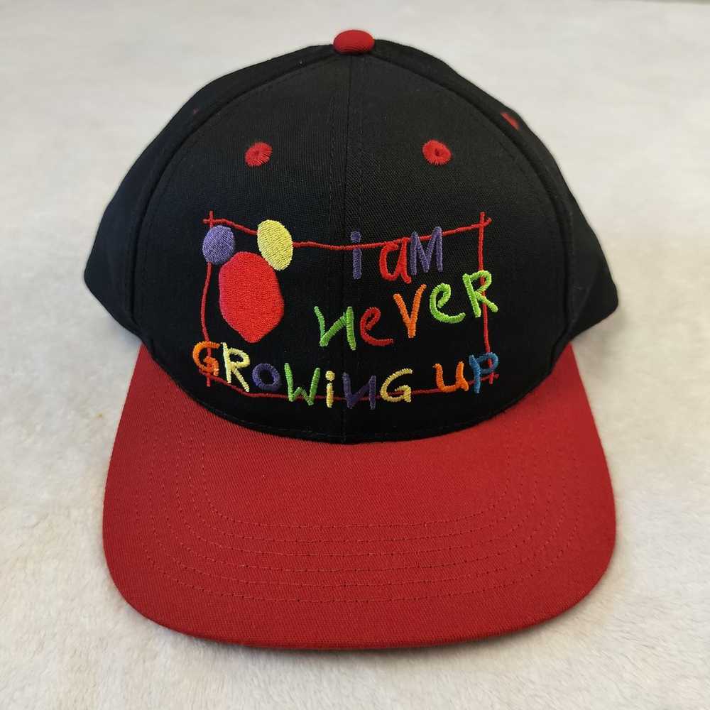 Vintage Mickey Mouse Snapback Hat I AM NEVER GROW… - image 1