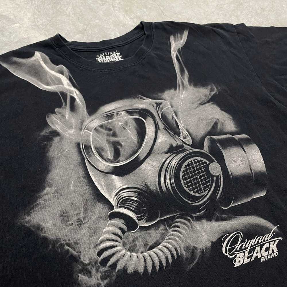 Y2k Original Black Gas Mask T Shirt - image 2