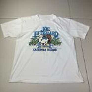 Vintage Snoopy Joe Lifeguard White T Shirt Men Ad… - image 1