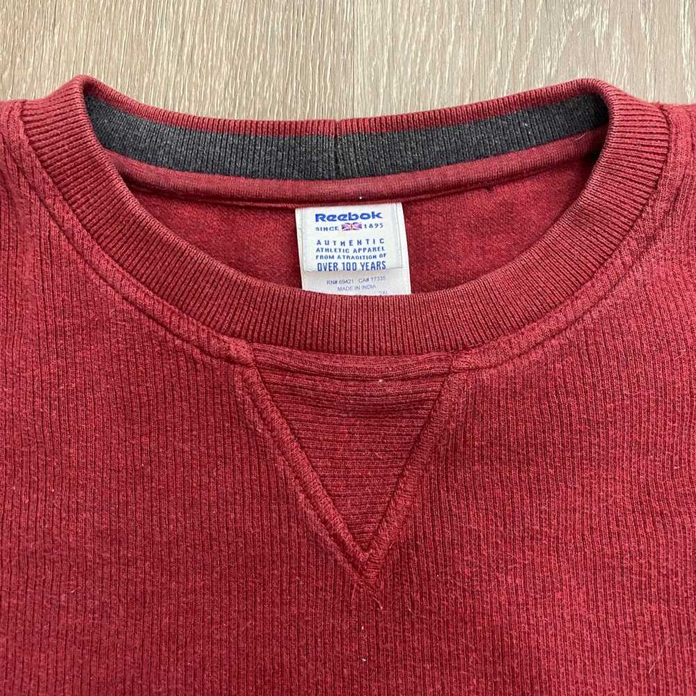 Vintage Reebok Burgundy Red Men's XL Sweater Crew… - image 5