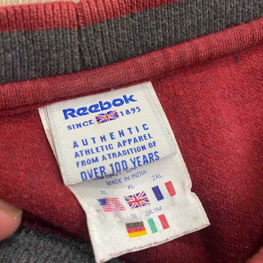 Vintage Reebok Burgundy Red Men's XL Sweater Crew… - image 6